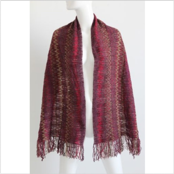 Missoni Scarf Long Fringe Multicolor Zig Zag Knit 70in L - Picture 3 of 7